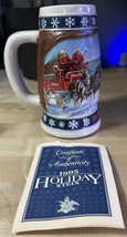 Vintage 1995 BUDWEISER LIGHTING THE WAY HOME HOLIDAY STEIN SIGNATURE EDI... - $14.84