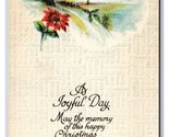 Joyful Christmas Poinsettia Flowers Landscape UNP DB Postcard U27 - $2.92