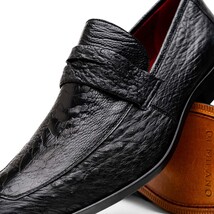 Fangio Penny Loafer Genuine Ostrih Leg Quil Black image 3