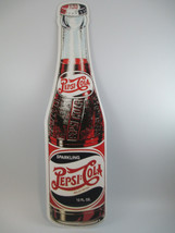 Pepsi Soda Bottle Metal Sign Retro Reproduction Pepsi Cola Red and White - $12.87