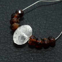Natural Crystal Quartz Rondelle Garnet Beads Loose Gemstone Making Jewelry - £2.09 GBP