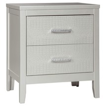 Signature Design by Ashley Olivet Glam 2 Drawer Nightstand with Faux Shagreen Dr - £202.47 GBP