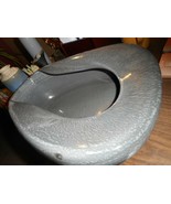 ENAMEL BED PAN CHAMBER POT 1 CHIP ON SIDE HOSPITAL PAN VINTAGE GRAY - £22.53 GBP