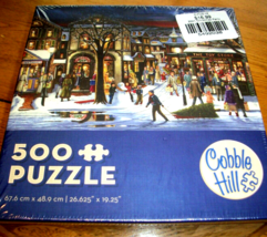 500 Pieces Jigsaw Puzzle Cobble Hill Tis The Season Snow Christmas Shopp... - £10.07 GBP