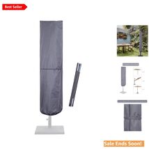 Elegant Gray Umbrella Cover with Installation Rod for 7-15 Ft Outdoor Um... - $61.33
