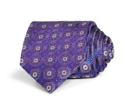allbrand365 designer Baroque Medallion Silk Classic Tie,Medallion,One Size - £46.39 GBP