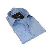 Men's Shirt Hankie CASILA Turkey Cotton Blend Long Sleeves 501770-15 Blue - $31.99