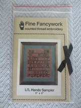 NEW Fine Fancywork LI&#39;L HANDS SAMPLER Counted Thread PATTERN - 5&quot; x 6&quot; - $8.00
