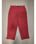 Bill Blass Jeans Womens Pants Sz 6 Easy Fit Capri Salmon Pink Cotton Den... - $14.44