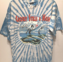 Crosby Stills &amp; Nash 2001 Summer Tour Vintage Blue Concert Tie Dye T-Shi... - £110.65 GBP