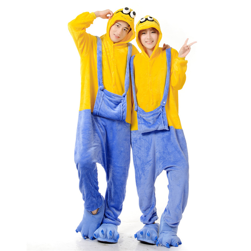 Adult Minions Kigurumi Animal Onesies Cartoon Pajama Halloween Cosplay