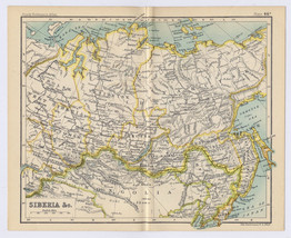 1912 Antique Map Of Siberia / Russia / Mongolia / Verso Upper Egypt Nile Afirca - $24.30