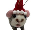 Silver Tree Wooly Skiing Hamster with Santa Hat Christmas Ornament Red 4... - $9.64