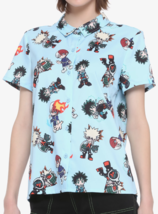 My Hero Academia Chibi Heroes AOP Woven Button Up Shirt Womens Juniors Size M - £33.69 GBP