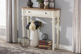 Gosford Weathered Oak and White Wash Distressed Two-Tone Console Table - $250.00