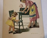 1957 Vintage Church Lithograph Dancing With Mother 12 1/2” Tall - £6.23 GBP