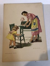 1957 Vintage Church Lithograph Dancing With Mother 12 1/2” Tall - £6.22 GBP