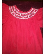 Vintage Baby Petit Bebe Embroidered Smocked Red Dress Girls Toddler Baby... - £30.01 GBP