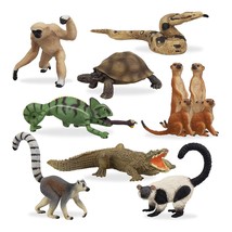 11Pcs Madagascar Jungle Animals Figurines Toy With Meerkat Lemur Chamele... - £31.38 GBP