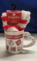 Sweet Notes Valentines Day Mug With Snugadoo Red White Striped Knee High Socks - £7.90 GBP