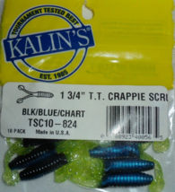 Kalin&#39;s #TSC10-824 Fish 1 3/4&quot; Blk/Blue/Chart T.T. Crappie Scrub-1ea 10p... - £19.23 GBP