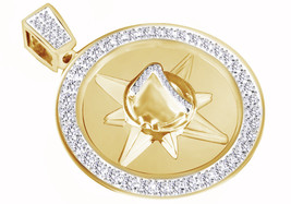 2.25Ct Round Simulated Diamond Five Percenter Pendant Gold Plated 925 Silver - £158.23 GBP