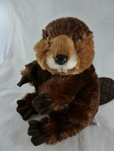 Aurora World Plush Sitting Beaver 9&quot; Woodland Buck Tooth Stuffed Animal SO SOFT! - $10.88