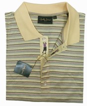 NEW Bobby Jones Collection Golf Shirt  XL  Yellow With Geometric Design  *ITALY* - $119.99