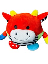 Spark Create Imagine Cow Plush Multicolored Striped Stuffed Rattle 8&quot; Tall - $124.08 MXN