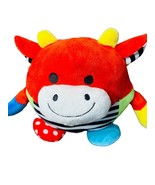 Spark Create Imagine Cow Plush Multicolored Striped Stuffed Rattle 8&quot; Tall - $122.65 MXN