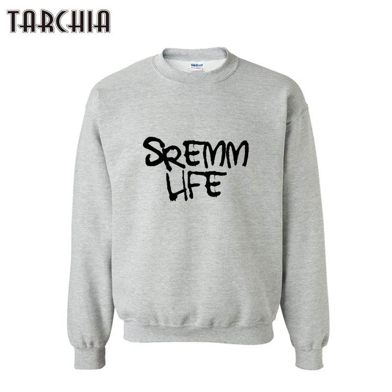 Tarchia Letter Print Hoodies Men Hip Hop Streetwear Cotton Pullover Sremm Life P - £137.19 GBP