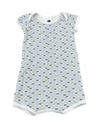 Tea Collection Baby Romper 3-6 Mos Fish Print 100% Cotton Short Sleeve S... - $19.69 CAD