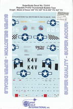 1/72 SuperScale Decals P-47D Thunderbolt Bubble Top 350th FG 404th FG 72-810 - £11.84 GBP