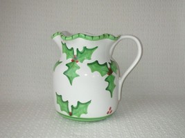 Present Tense HOLLY JOLLY Christmas 56 Oz Pitcher Anne Hathaway Italy - £23.72 GBP