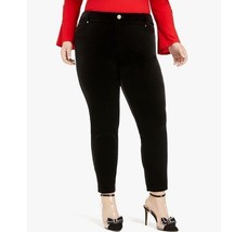 INC Womens Plus 18W Deep Black Velvet Skinny Pants NWT N54 - $39.19