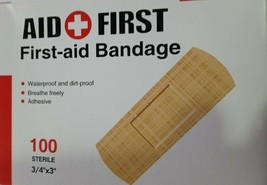 Flexible Fabric Adhesive Bandages for Wound Care &amp; First Aid 100 Sterile 3/4X3&quot; - £4.42 GBP