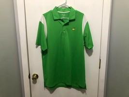 Masters Tech Augusta National Green &amp; White Polyester Blend Polo Shirt LARGE - £21.35 GBP