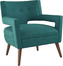Modway Teal Accent Lounge Arm Chair With Sheer Upholstery In Mid-Century Modern - £439.05 GBP