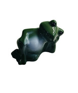 Green Ceramic Garden Frog Figurine Relaxing Laying On Side Collection Shelf - $468.13 MXN