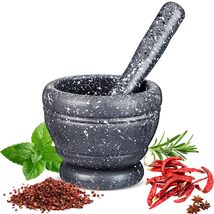 Baderke Pestle and Mortar Set Grinder Bowl Guacamole Mortar and Pestle Herb Crus - £22.00 GBP