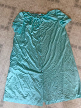 Vintage LORRAINE Medium Nightgown/Robe/House Coat Aqua Hand Pocket Lace Sleeves - £23.70 GBP