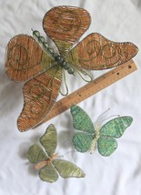 Set/3 Hand Made Glass Beaded Butterfly Indoor/Outdoor Decor 1 Lg 11-3/4&quot;... - $48.50