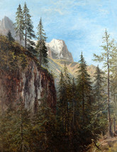 Art Giclee Printed Oil Painting Print Pine trees in the valley landscape... - $7.69+