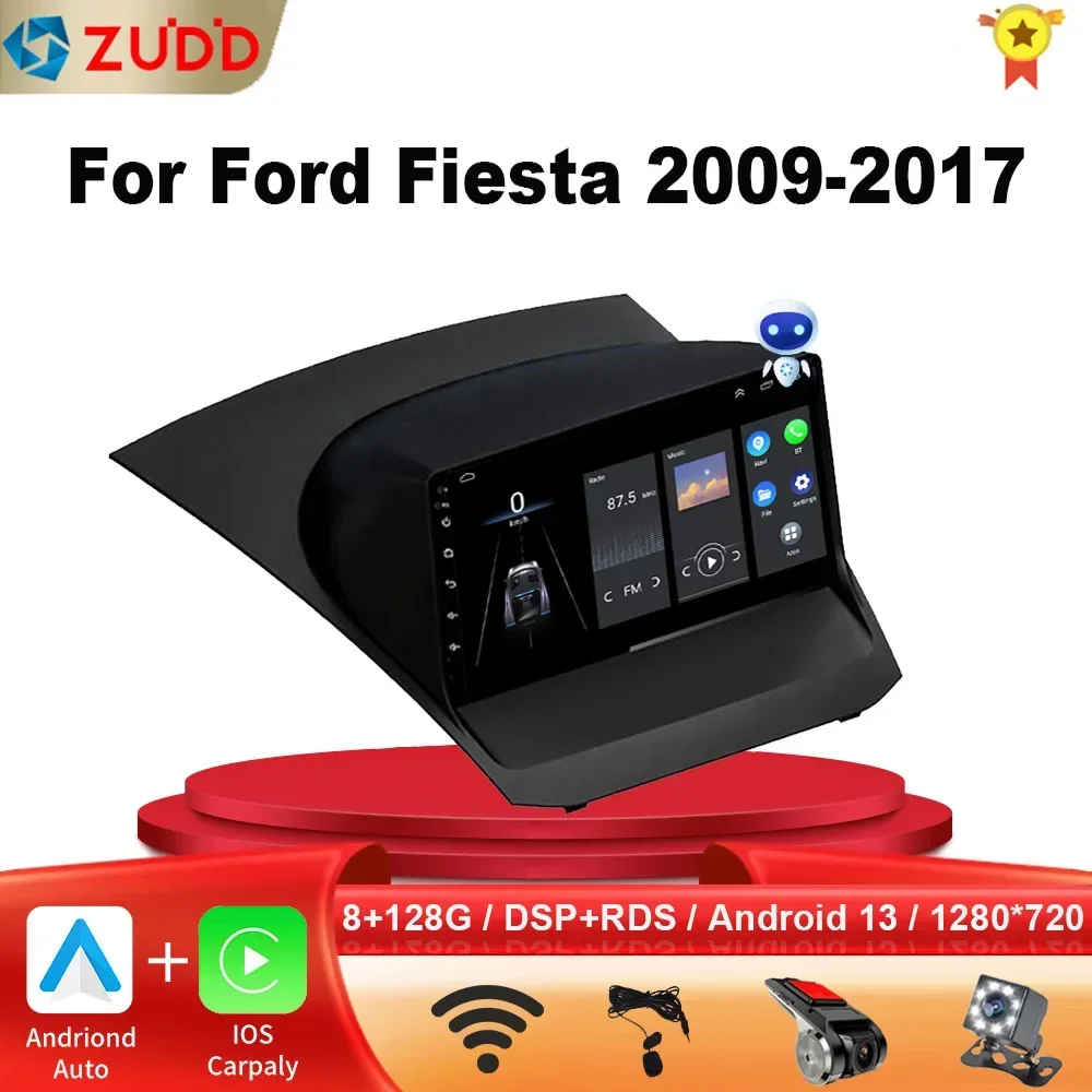 Android 13.0  2din Car Radio For Ford Fiesta 2009-2017 Multimedia Video Player - $186.12+
