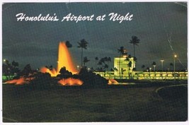 Postcard Honolulu Airport At Night - £2.25 GBP