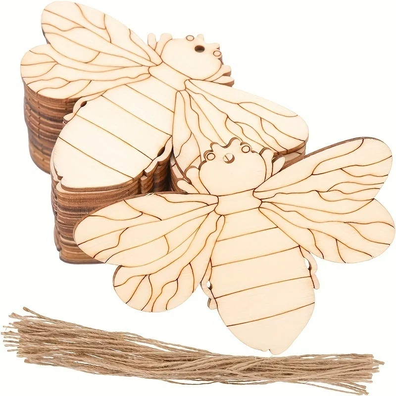 10pcs Wooden Bee Hanging Ornament Multi Type Crafts For Kids Themed -10p... - €4,67 EUR