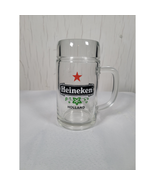 Vtg Heineken Red Star Beer 20 Oz .5L Glass Mug 6" Stein Tankard Holland Barware - $3.95