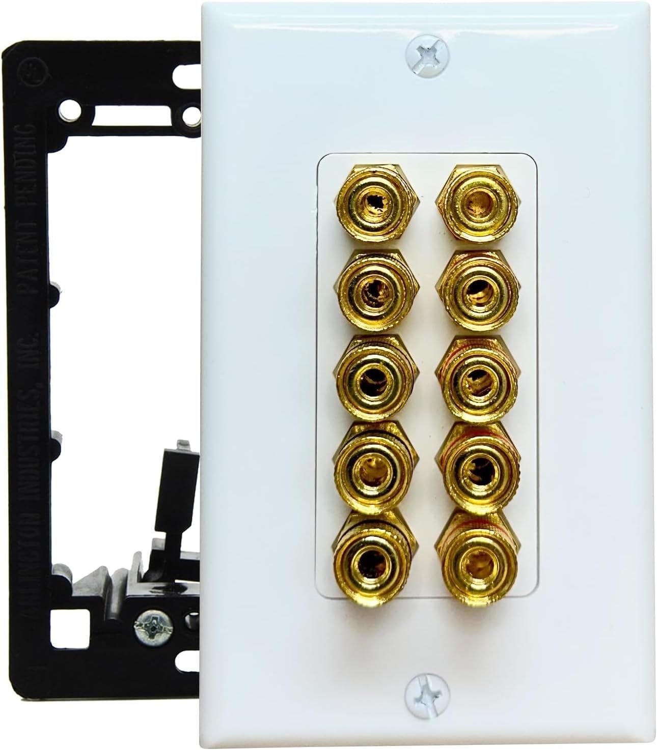 5 Speaker Wall Plate, Home Theater Wall Plate, Gold Plated Binding Posts, - $35.99