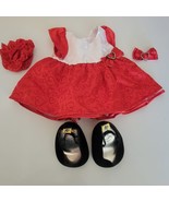Build a Bear Satin Heart Valentines Day Fancy Dress Shoes Bag Bow Red / ... - $21.01 CAD