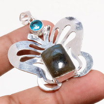 Blue Fire Labradorite London Blue Topaz Gemstone Pendant Jewelry 2.20" SA 805 - £5.97 GBP